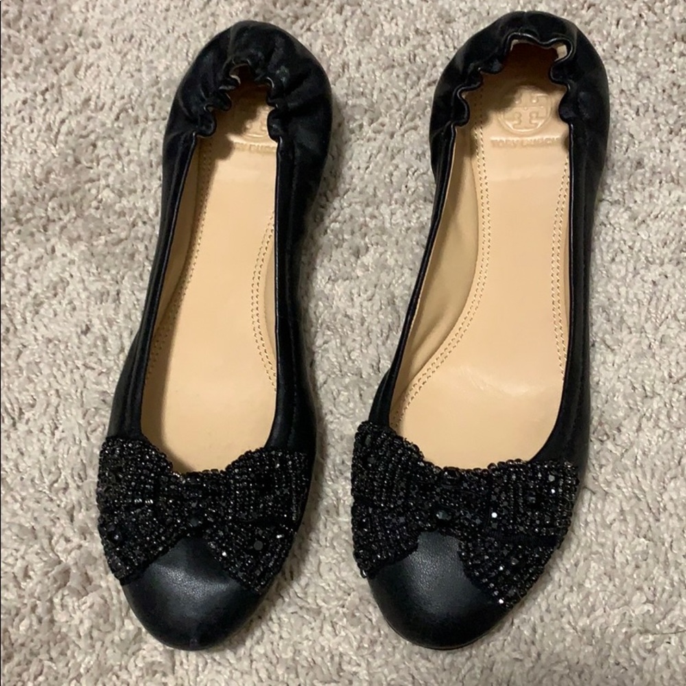 Tory Burch black flats with bow